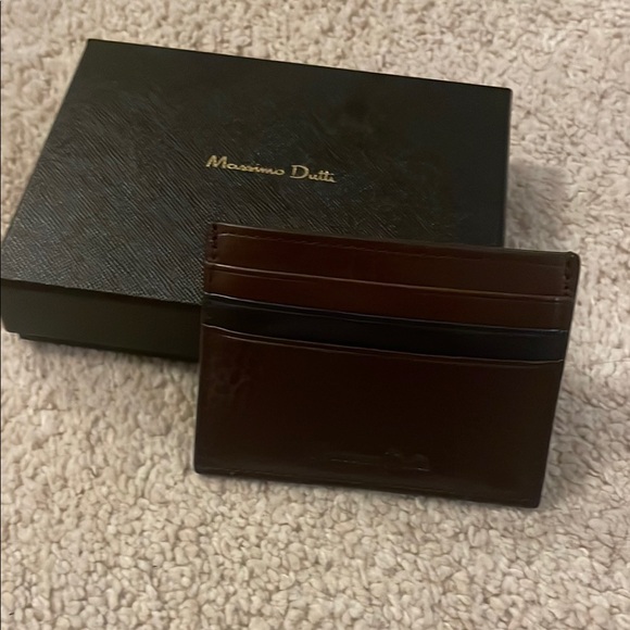 Massimo Dutti Brown Leather Card Holder - Picture 2 of 2